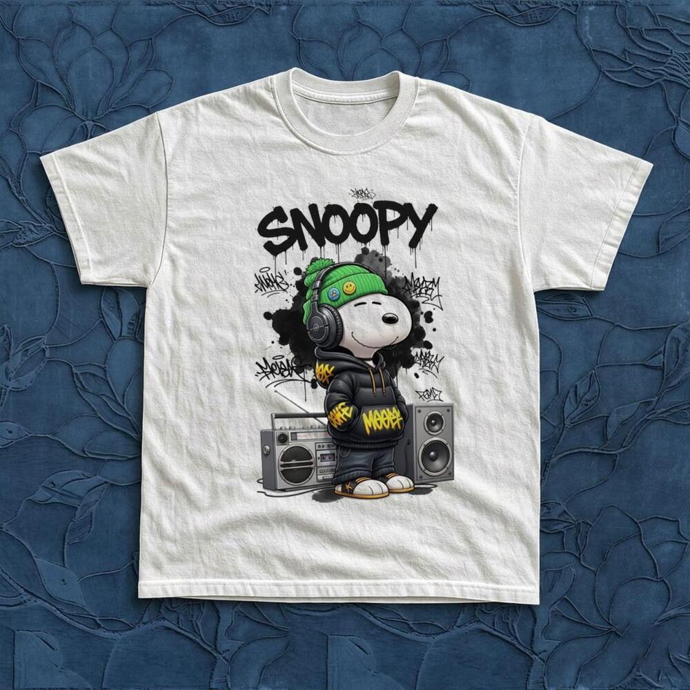 Gildan Snoopy Graffiti Boombox White Unisex T-Shirt